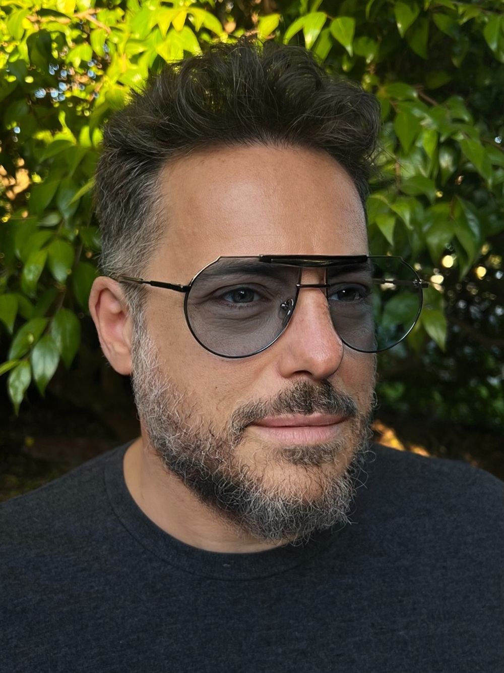 $375 Gentle Monster Luxury Unisex Silver Aviator Frame Sunglasses - Blue Lenses